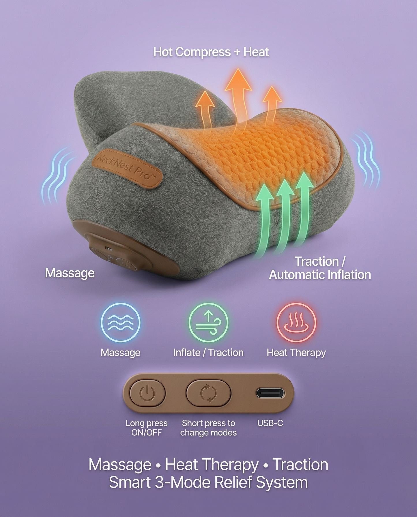 NeckNest Pro™ - Deep Relief Neck Traction & Massage Device