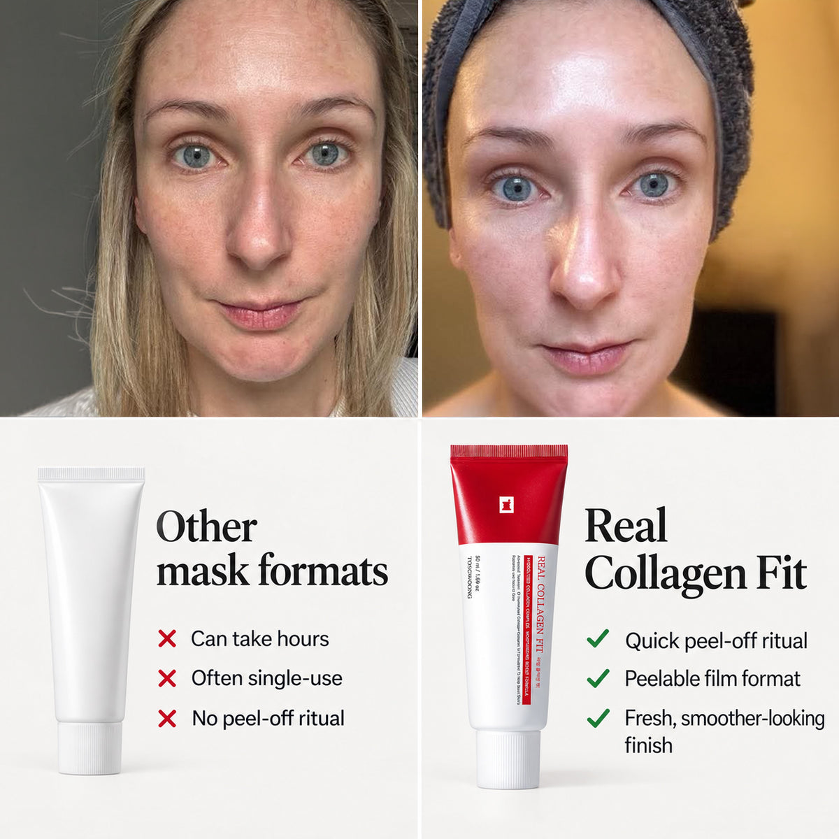 Real Collagen Fit — The Korean Peel-Off Mask for Glass-Skin Glow